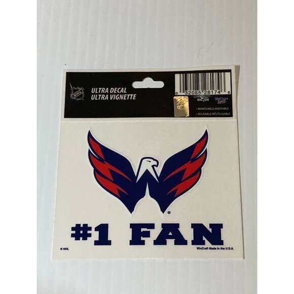 Washington Capitals Hockey NHL Decal Sticker Wincraft #1 Fan - Picture 1 of 2